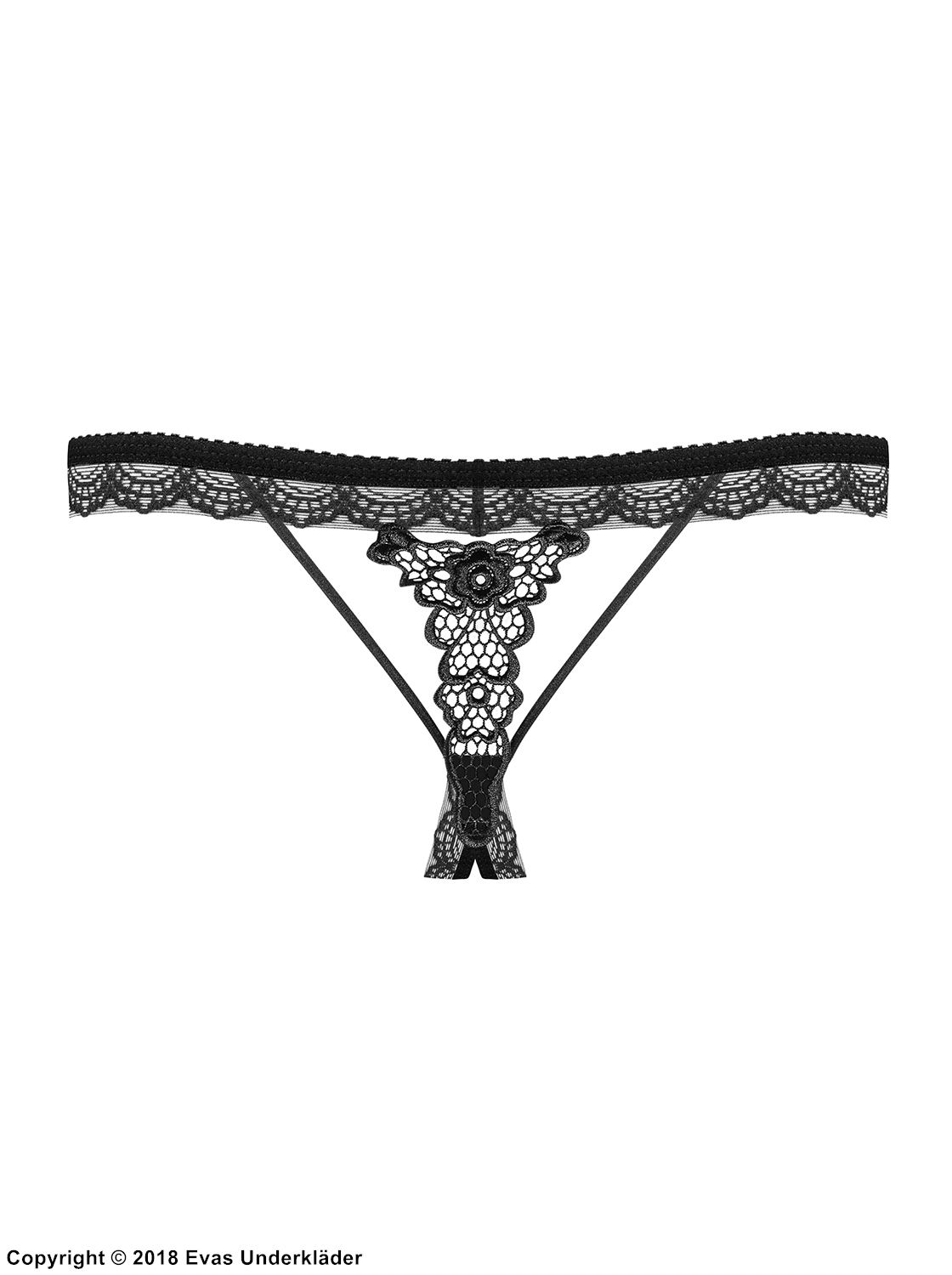 Sexy thong, open crotch, guipure lace